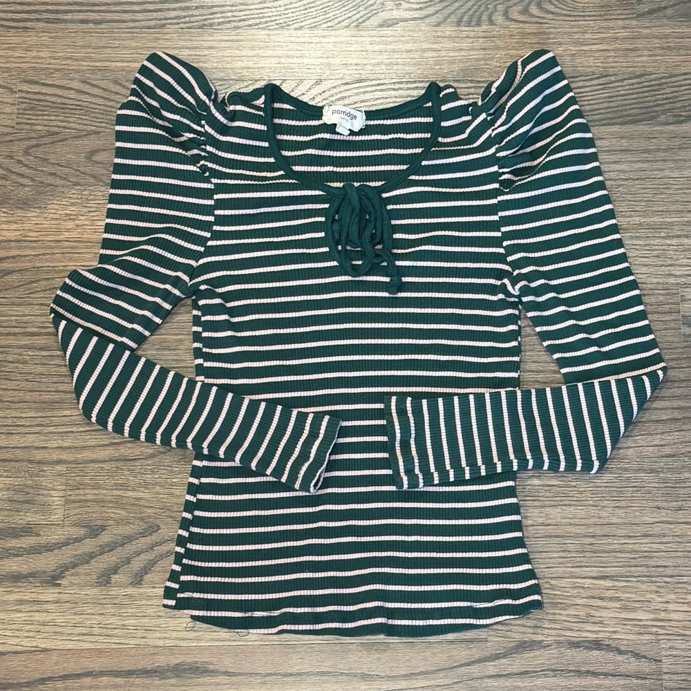 Porridge by Anthropologie Striped Long-sleeve Top!